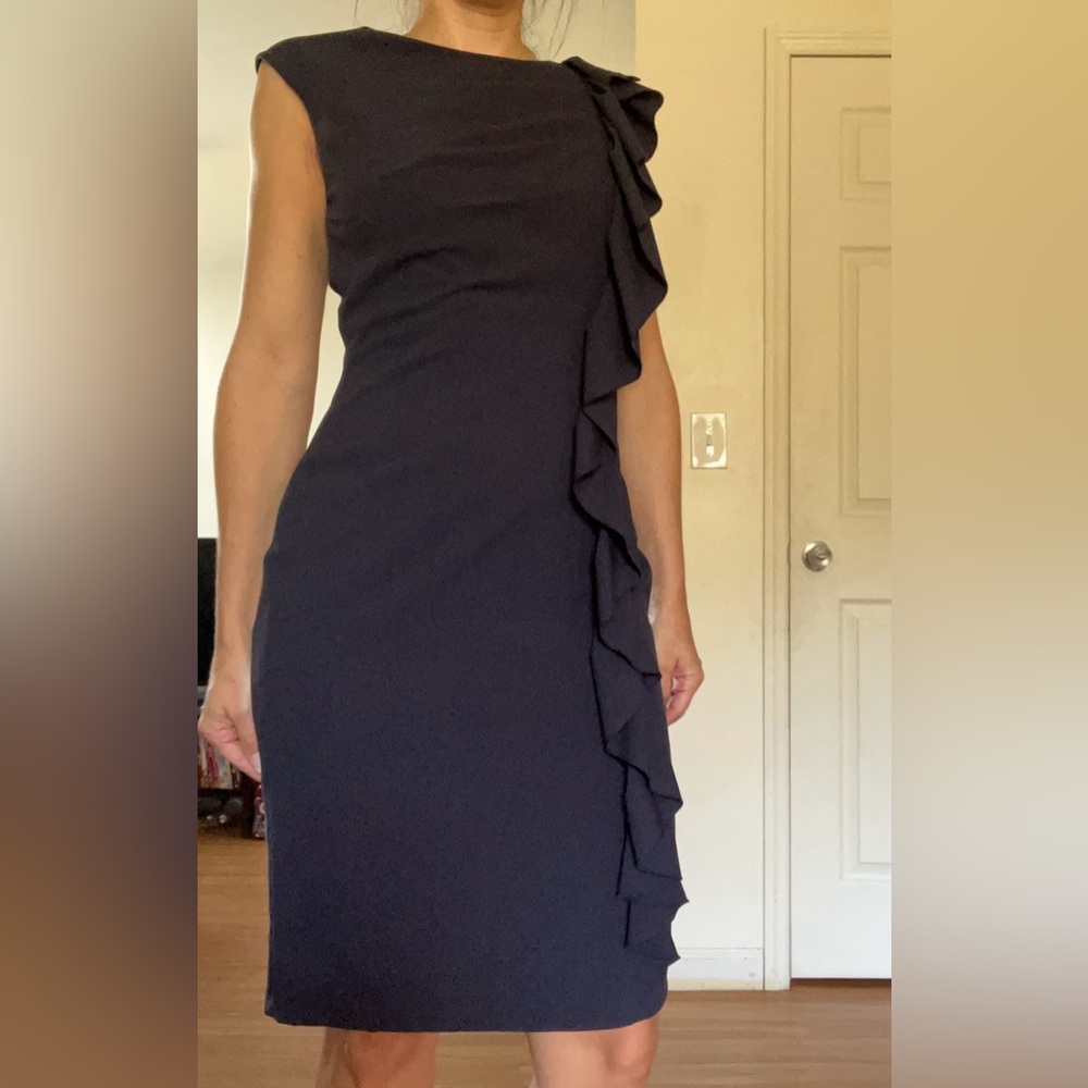 Calvin Klein size 2 Navy dress with ruffles